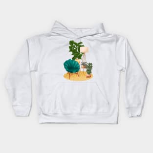 Interior With Plants 3 Kids Hoodie